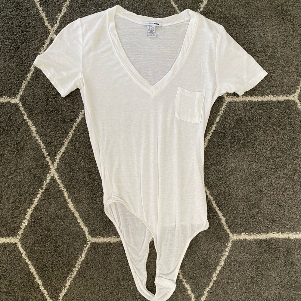 Fashion Nova White Bodysuit Small
